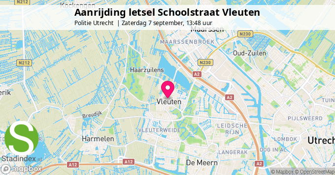 Aanrijding letsel Schoolstraat Vleuten