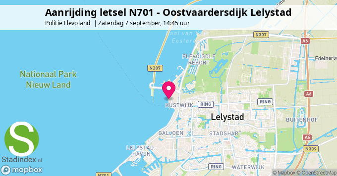 Aanrijding letsel N701 - Oostvaardersdijk Lelystad