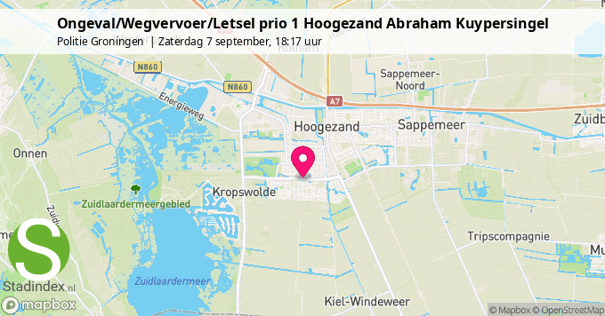 Ongeval/Wegvervoer/Letsel prio 1 Hoogezand Abraham Kuypersingel