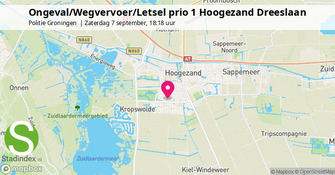 Ongeval/Wegvervoer/Letsel prio 1 Hoogezand Dreeslaan