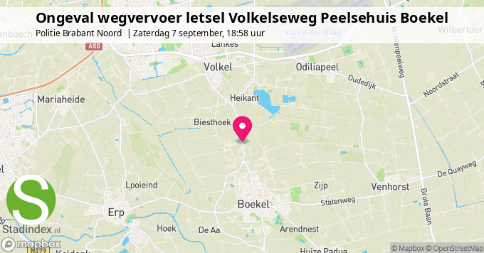 Ongeval wegvervoer letsel Volkelseweg Peelsehuis Boekel