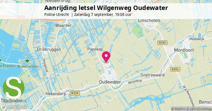 Aanrijding letsel Wilgenweg Oudewater