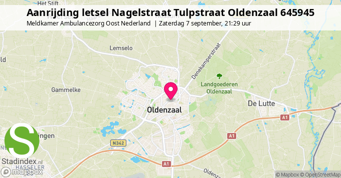 Aanrijding letsel Nagelstraat Tulpstraat Oldenzaal 645945