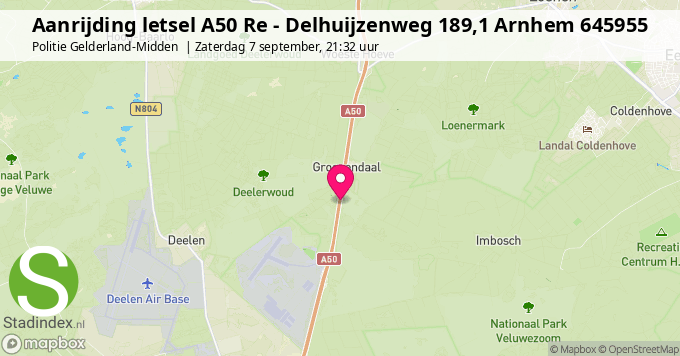 Aanrijding letsel A50 Re - Delhuijzenweg 189,1 Arnhem 645955