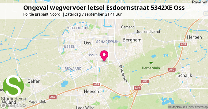 Ongeval wegvervoer letsel Esdoornstraat 5342XE Oss