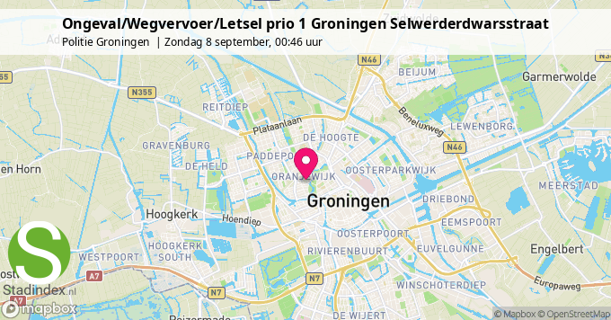 Ongeval/Wegvervoer/Letsel prio 1 Groningen Selwerderdwarsstraat