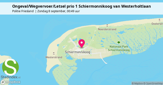 Ongeval/Wegvervoer/Letsel prio 1 Schiermonnikoog van Westerholtlaan