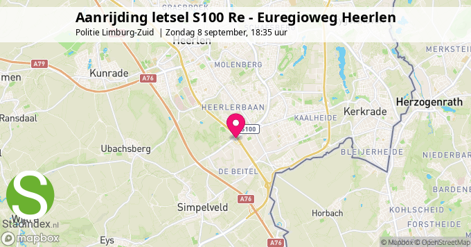 Aanrijding letsel S100 Re - Euregioweg Heerlen