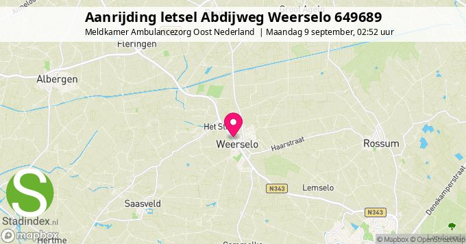 Aanrijding letsel Abdijweg Weerselo 649689