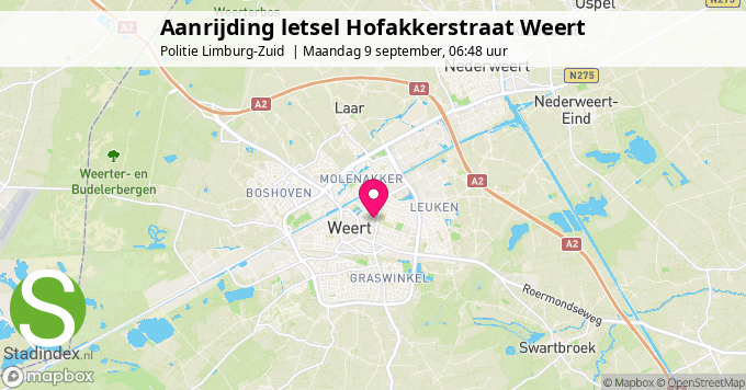 Aanrijding letsel Hofakkerstraat Weert