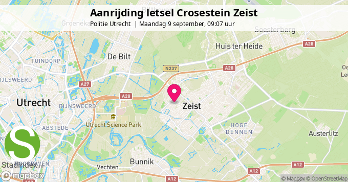 Aanrijding letsel Crosestein Zeist