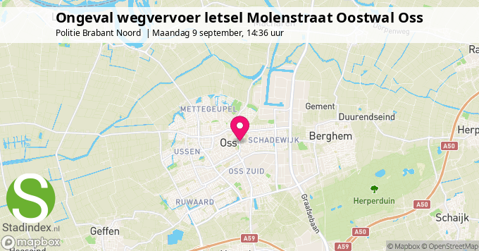 Ongeval wegvervoer letsel Molenstraat Oostwal Oss