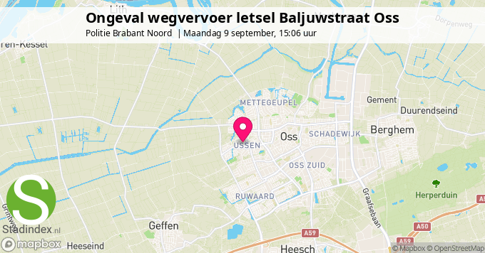 Ongeval wegvervoer letsel Baljuwstraat Oss