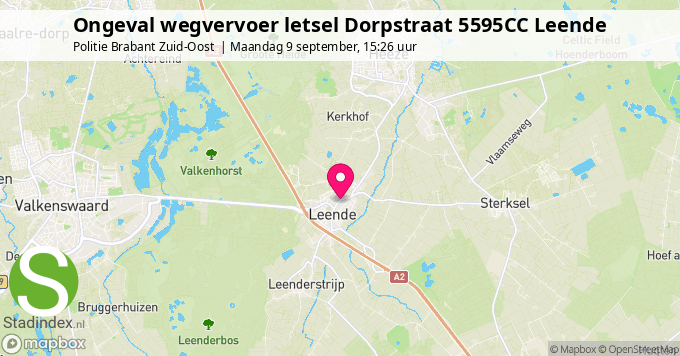 Ongeval wegvervoer letsel Dorpstraat 5595CC Leende