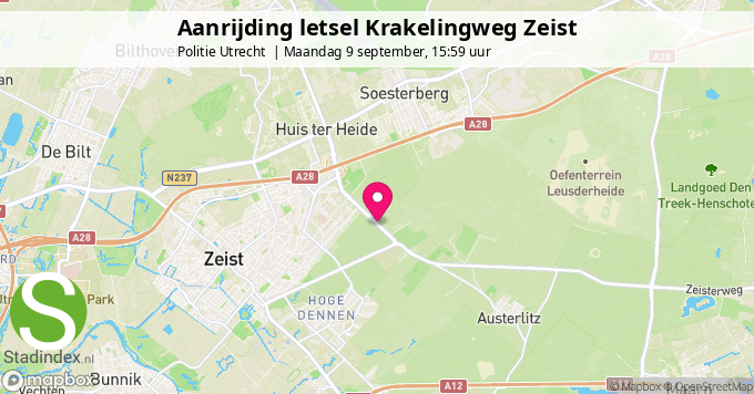 Aanrijding letsel Krakelingweg Zeist