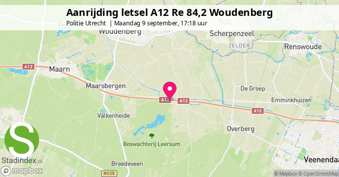 Aanrijding letsel A12 Re 84,2 Woudenberg