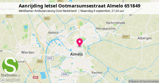 Aanrijding letsel Ootmarsumsestraat Almelo 651849