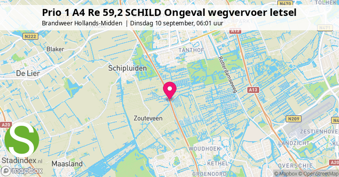 Prio 1 A4 Re 59,2 SCHILD Ongeval wegvervoer letsel