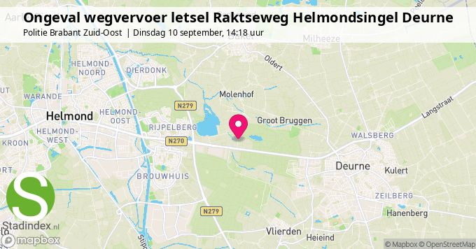 Ongeval wegvervoer letsel Raktseweg Helmondsingel Deurne