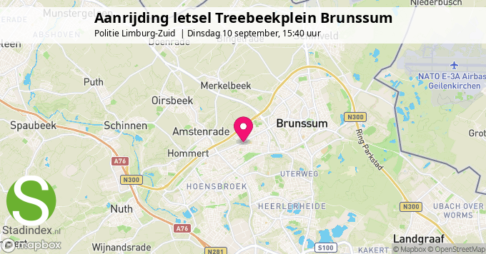 Aanrijding letsel Treebeekplein Brunssum