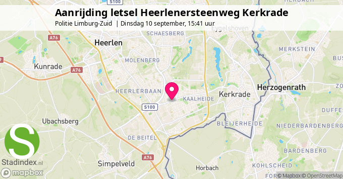 Aanrijding letsel Heerlenersteenweg Kerkrade