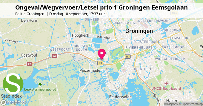 Ongeval/Wegvervoer/Letsel prio 1 Groningen Eemsgolaan