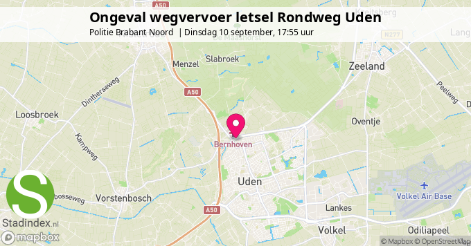 Ongeval wegvervoer letsel Rondweg Uden