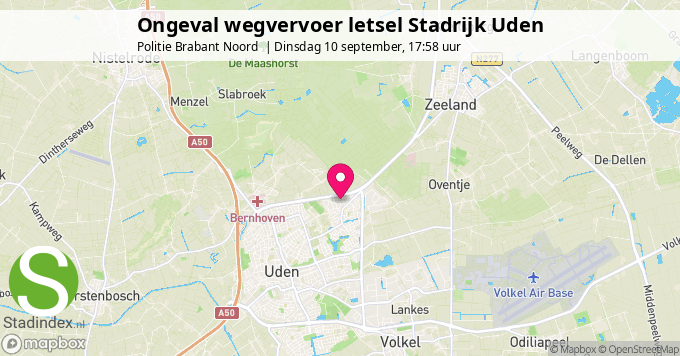 Ongeval wegvervoer letsel Stadrijk Uden