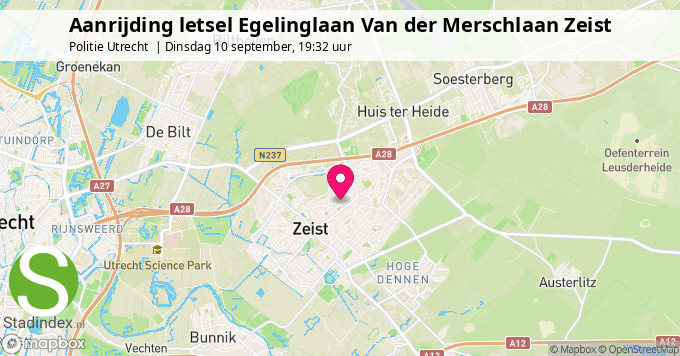 Aanrijding letsel Egelinglaan Van der Merschlaan Zeist