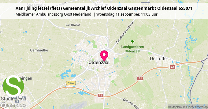 Aanrijding letsel (fiets) Gemeentelijk Archief Oldenzaal Ganzenmarkt Oldenzaal 655071