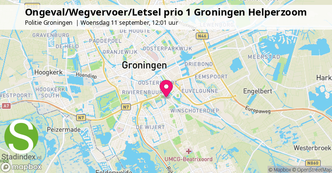 Ongeval/Wegvervoer/Letsel prio 1 Groningen Helperzoom