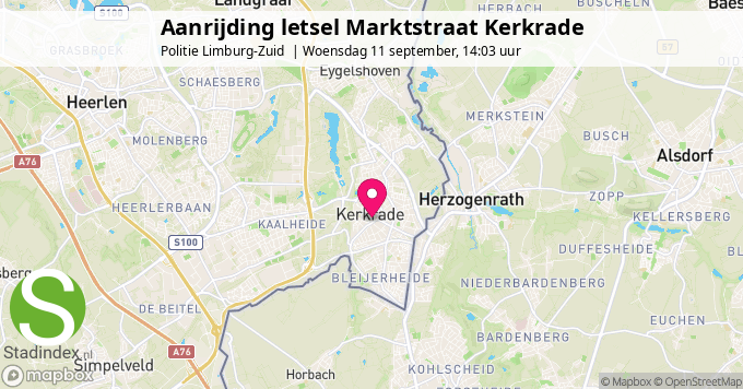 Aanrijding letsel Marktstraat Kerkrade