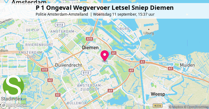 P 1 Ongeval Wegvervoer Letsel Sniep Diemen