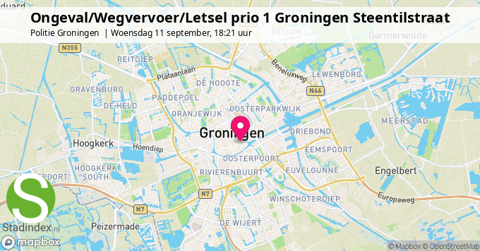 Ongeval/Wegvervoer/Letsel prio 1 Groningen Steentilstraat