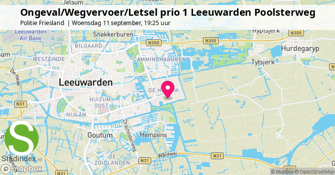 Ongeval/Wegvervoer/Letsel prio 1 Leeuwarden Poolsterweg