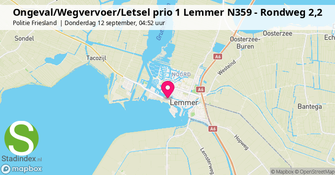 Ongeval/Wegvervoer/Letsel prio 1 Lemmer N359 - Rondweg 2,2