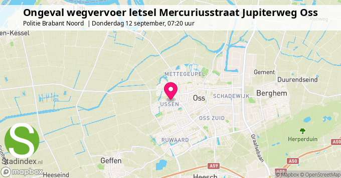 Ongeval wegvervoer letsel Mercuriusstraat Jupiterweg Oss