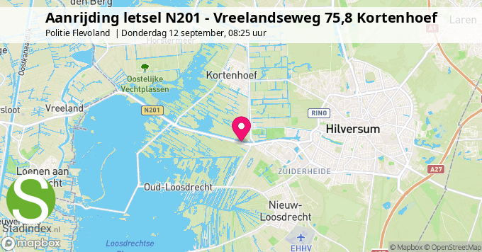 Aanrijding letsel N201 - Vreelandseweg 75,8 Kortenhoef