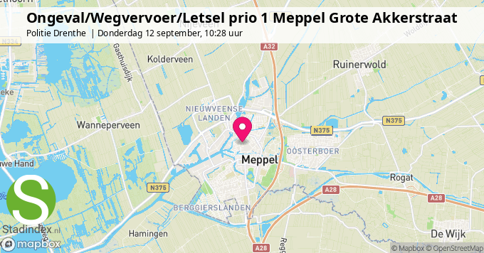 Ongeval/Wegvervoer/Letsel prio 1 Meppel Grote Akkerstraat