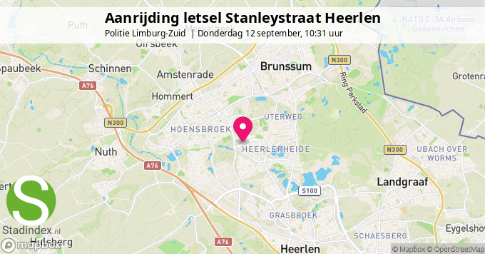 Aanrijding letsel Stanleystraat Heerlen