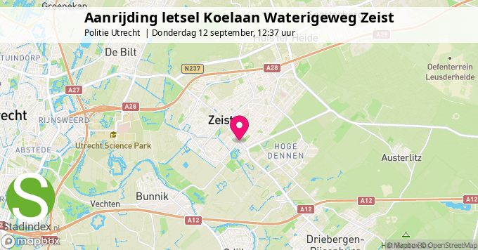 Aanrijding letsel Koelaan Waterigeweg Zeist