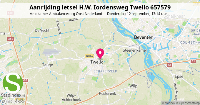 Aanrijding letsel H.W. Iordensweg Twello 657579