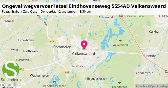 Ongeval wegvervoer letsel Eindhovenseweg 5554AD Valkenswaard