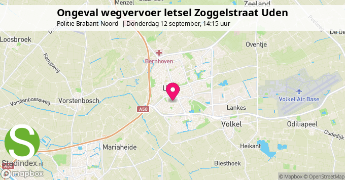 Ongeval wegvervoer letsel Zoggelstraat Uden