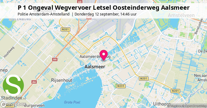 P 1 Ongeval Wegvervoer Letsel Oosteinderweg Aalsmeer