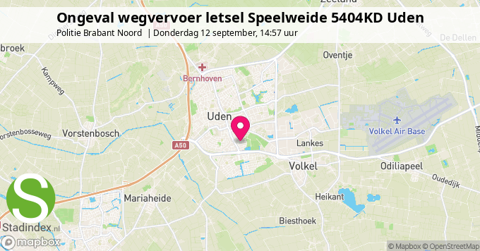 Ongeval wegvervoer letsel Speelweide 5404KD Uden