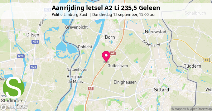 Aanrijding letsel A2 Li 235,5 Geleen