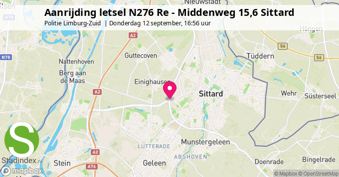 Aanrijding letsel N276 Re - Middenweg 15,6 Sittard