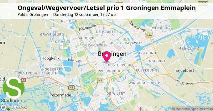 Ongeval/Wegvervoer/Letsel prio 1 Groningen Emmaplein