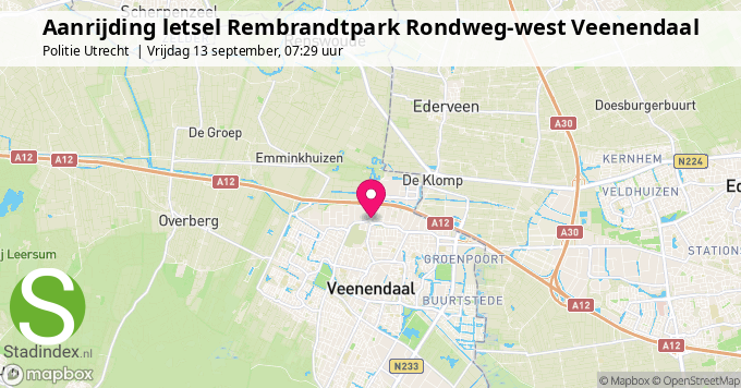 Aanrijding letsel Rembrandtpark Rondweg-west Veenendaal